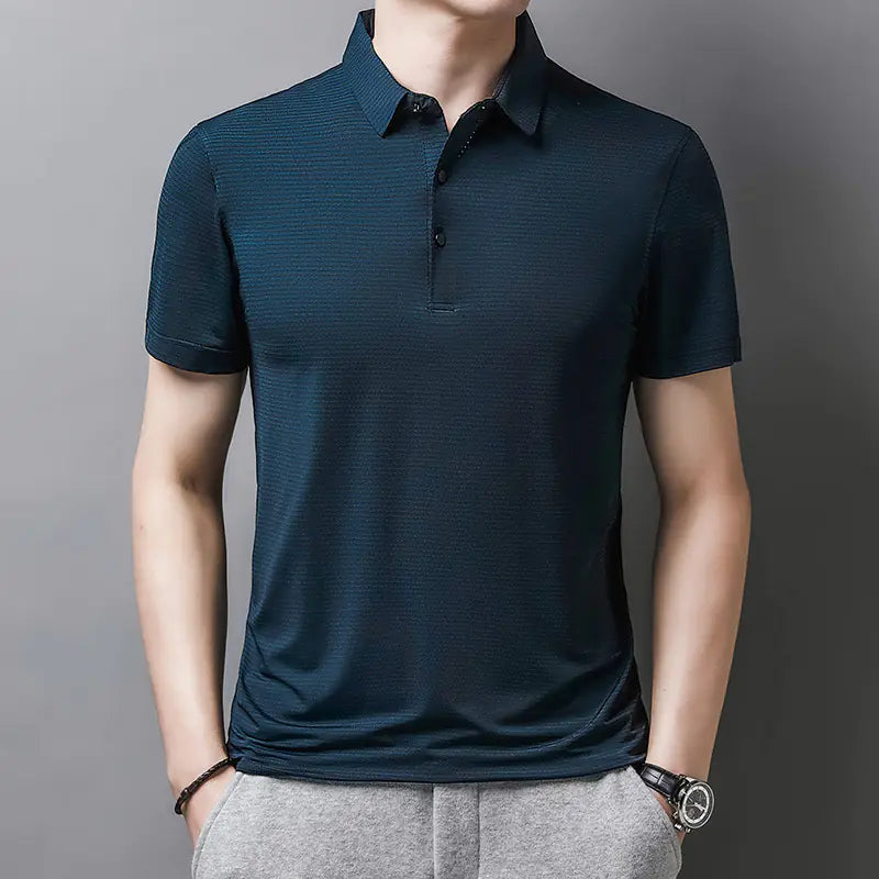 Polo de manga corta de verano para hombre - Camiseta de golf a rayas