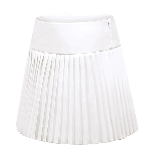 Falda de golf plisada de cintura alta con pantalón corto (para mujer)