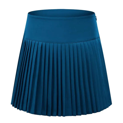 Falda de golf plisada de cintura alta con pantalón corto (para mujer)