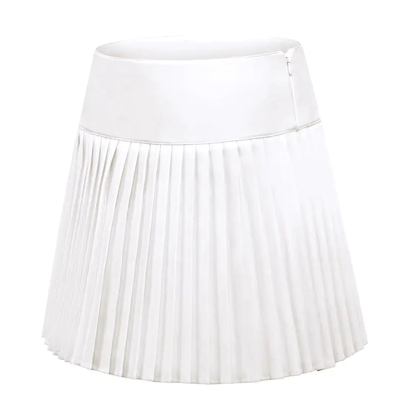Falda de golf plisada de cintura alta con pantalón corto (para mujer)