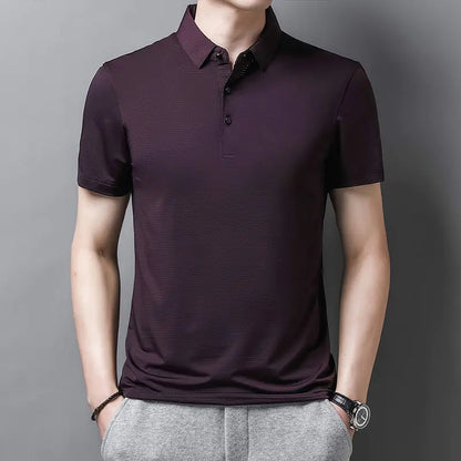 Polo de manga corta de verano para hombre - Camiseta de golf a rayas