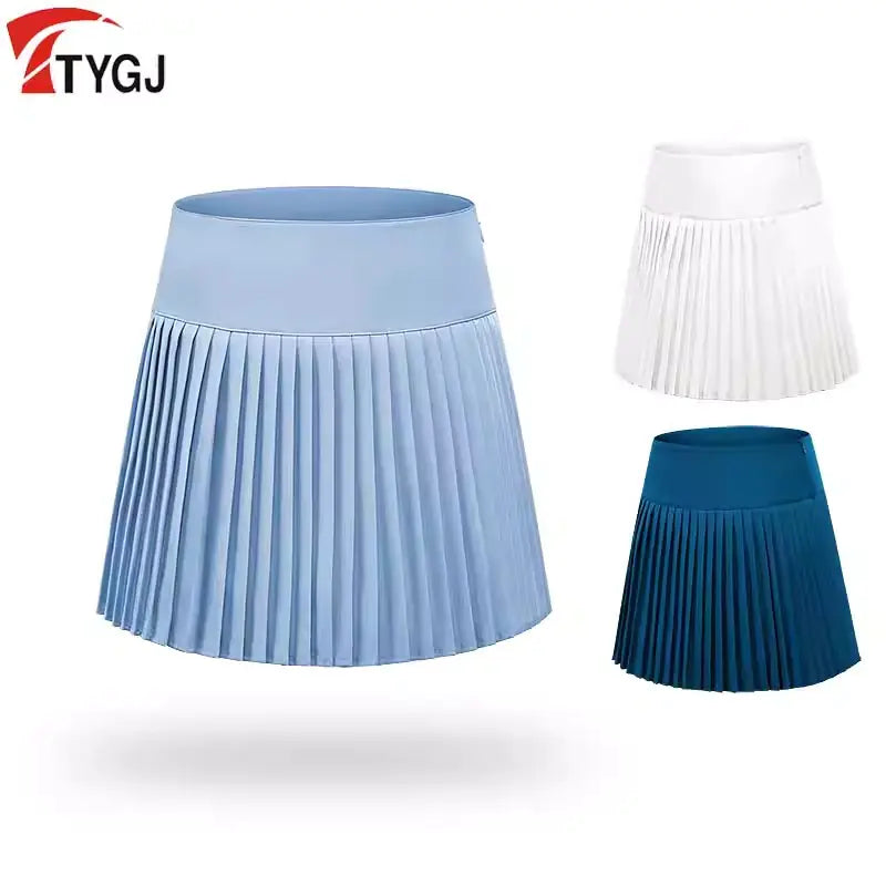 Falda de golf plisada de cintura alta con pantalón corto (para mujer)
